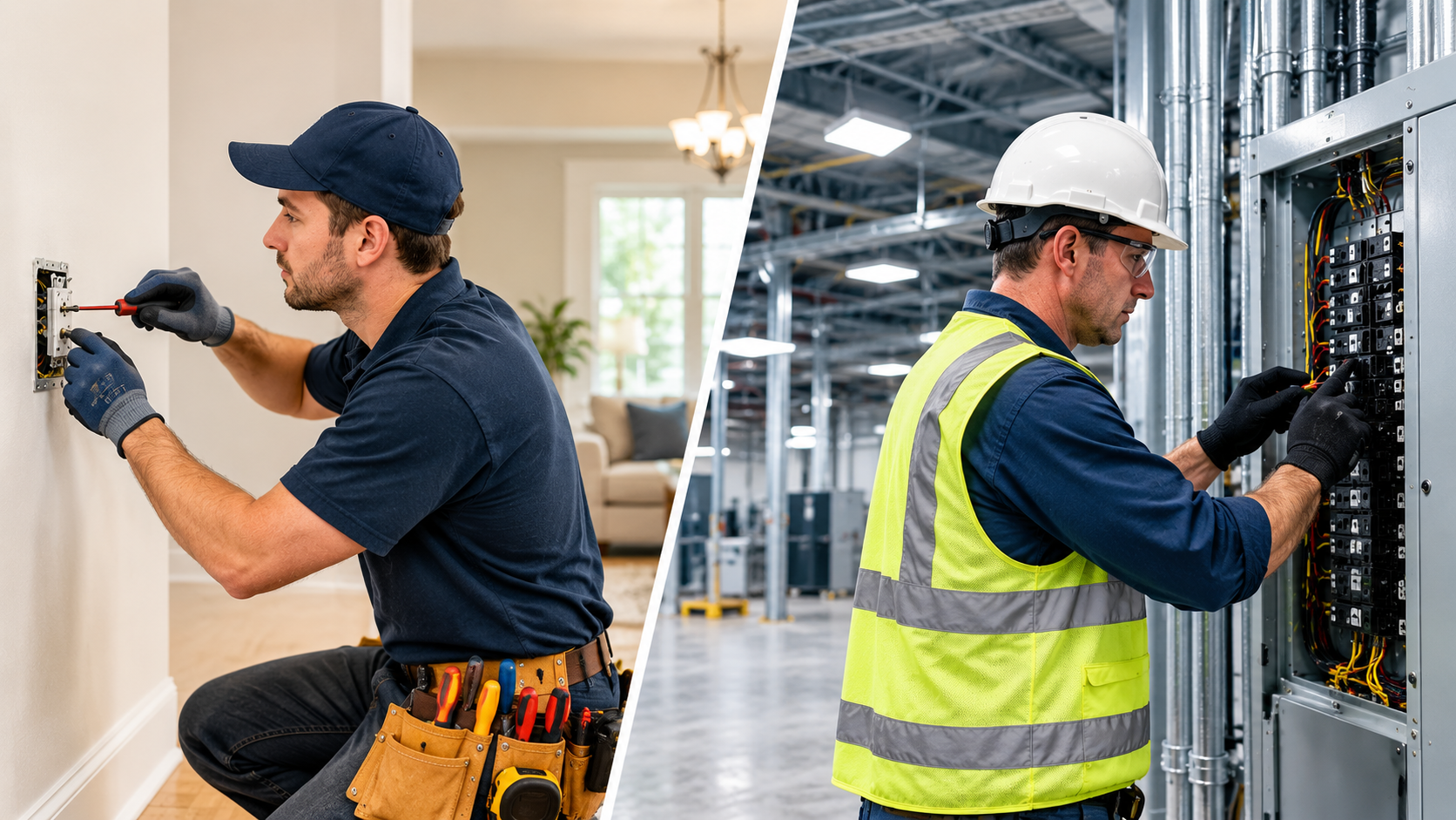 residential vs commercial electrician